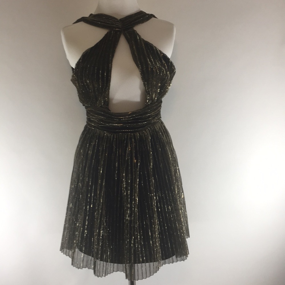 Free People Gold organza dress sz S New